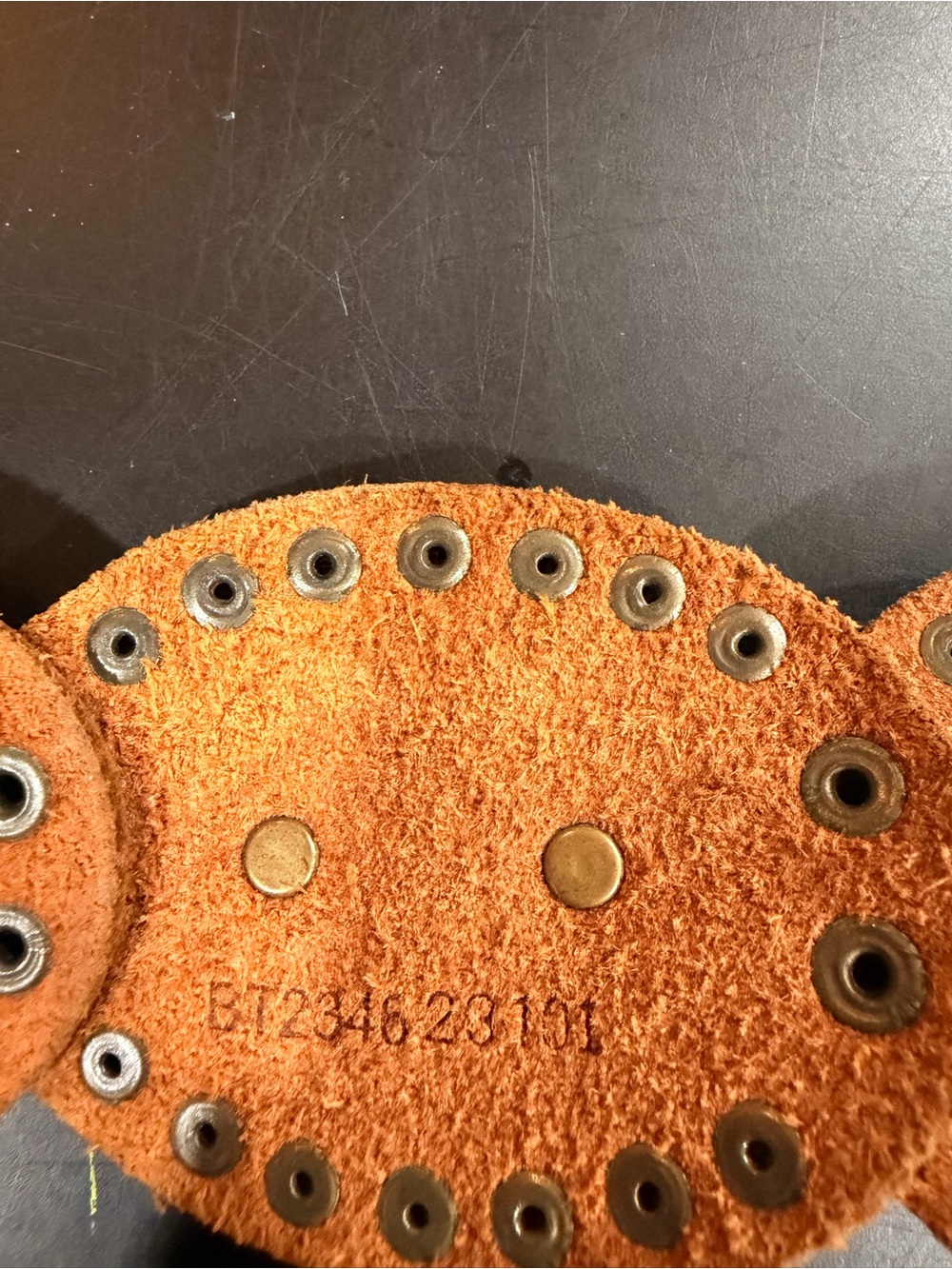 Vintage 1996 Fossil Genuine Leather Concho Belt Brown Studded Western Boho S - Picture 5 of 9